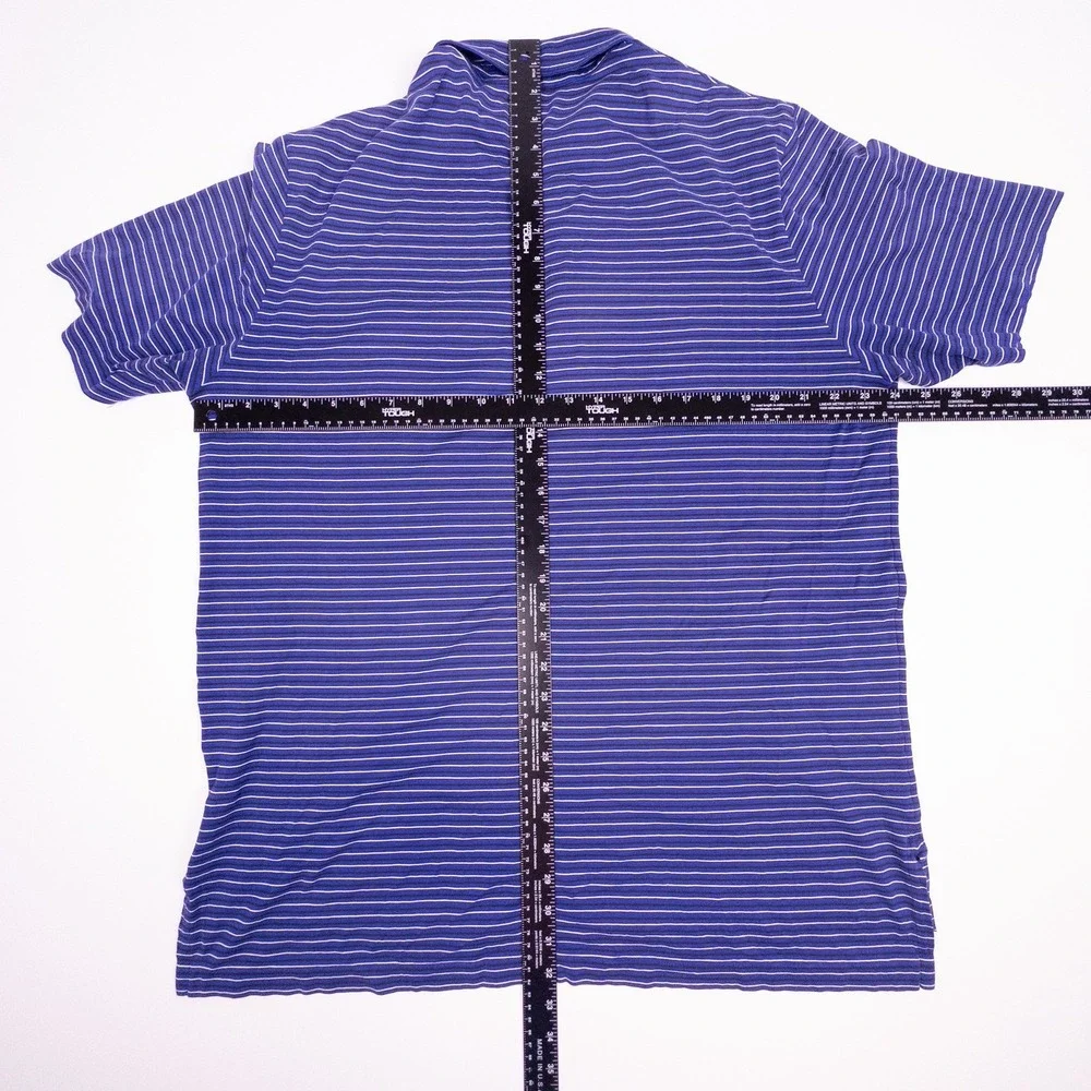 Polo Ralph Lauren Shirt Mens XL Blue White Striped‎ Cotton Pima Soft Touch